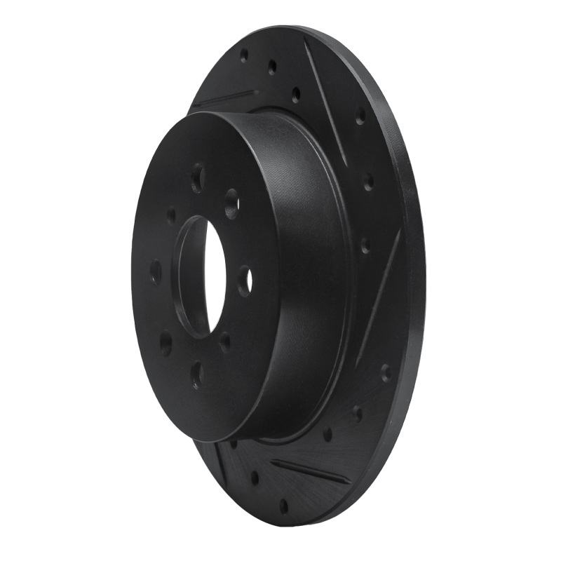 Acura EL Brake Rotor (1) - Rear Right - R1 Concepts - Drilled & Slotted - Black - `01-`05